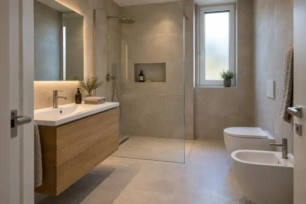 Bagno dopo la ristrutturazione: immagine illustrativa generata con IA